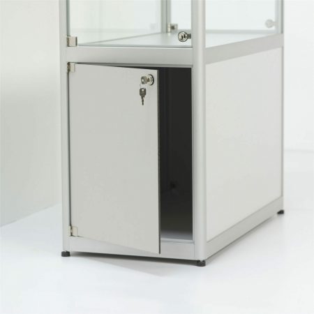 Schlanke Vitrine mit und ohne Unterschrank